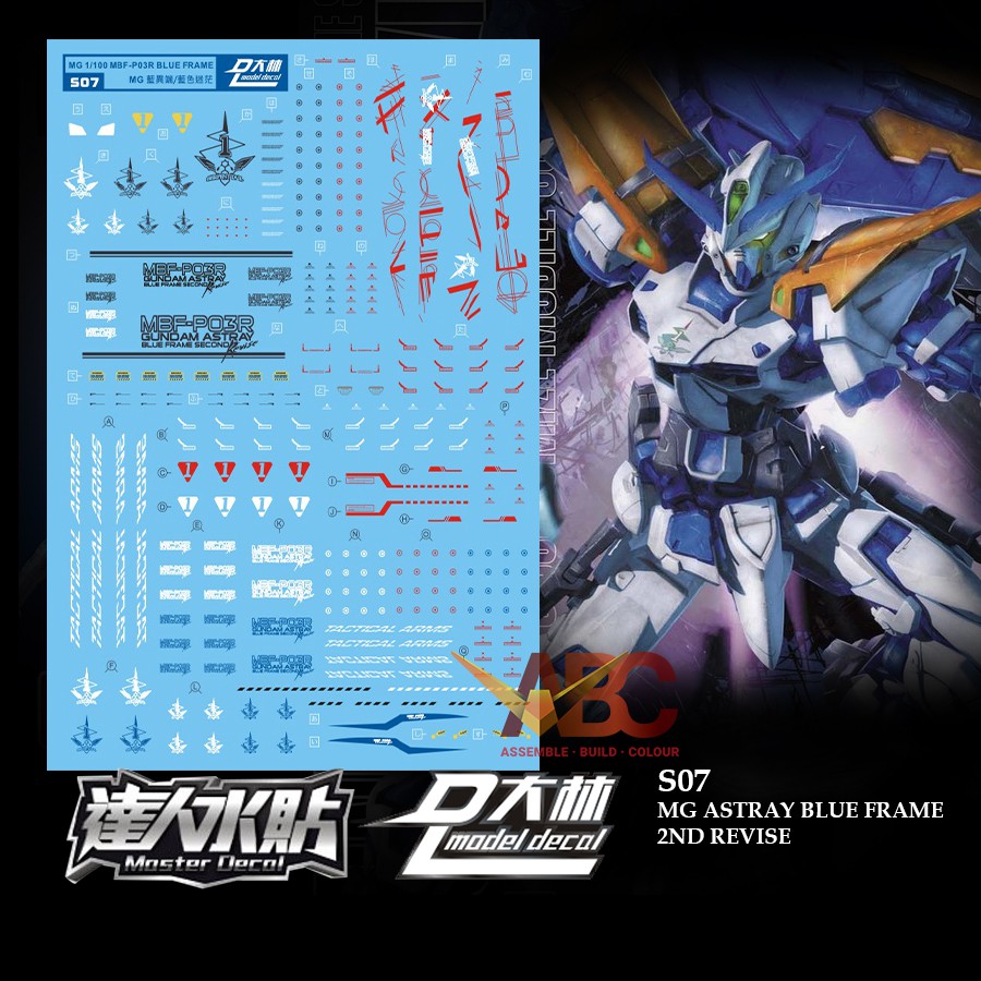 Dalin MG Astray Blue Frame Waterslide Decals 