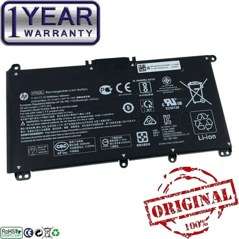 Original Hp Pavilion 15 Da0005ds 15 Da0006cy 15 Da0006ds 15 Da0006tx 15 Da0007ca 15 Da0007cy 7673