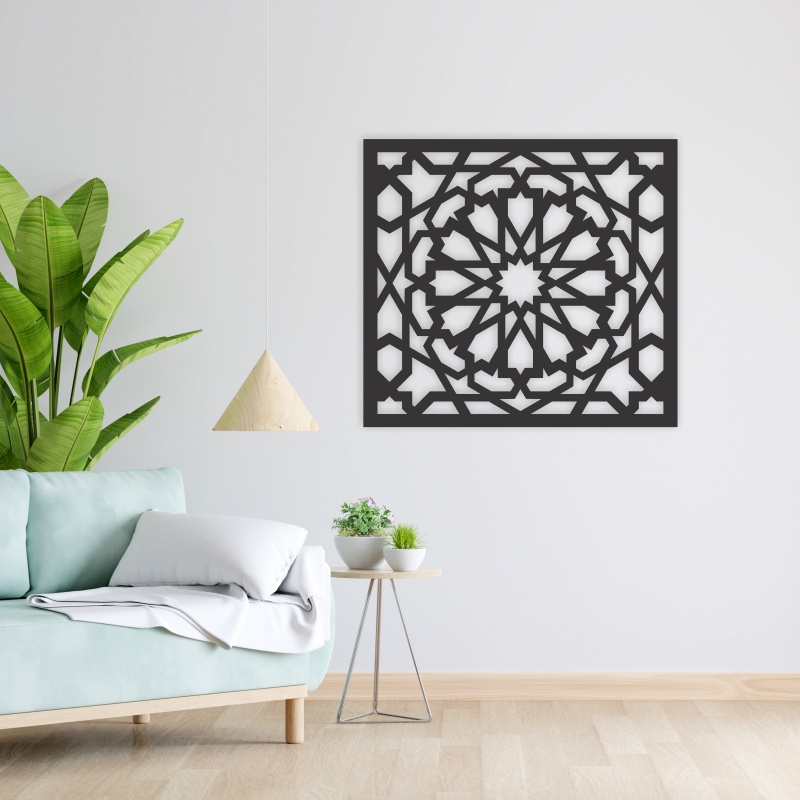 Geometric Wall Decor Islamic Design Wall Art Cut Out Frame Panel Arabic   938ad860215f5c3d19963f1b46723f91