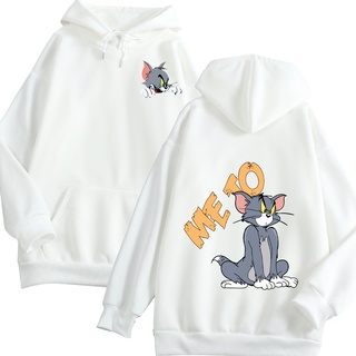 Print Simple Couples Hoodies Tom and Jerry Unisex Long Sleeve Pullover ...