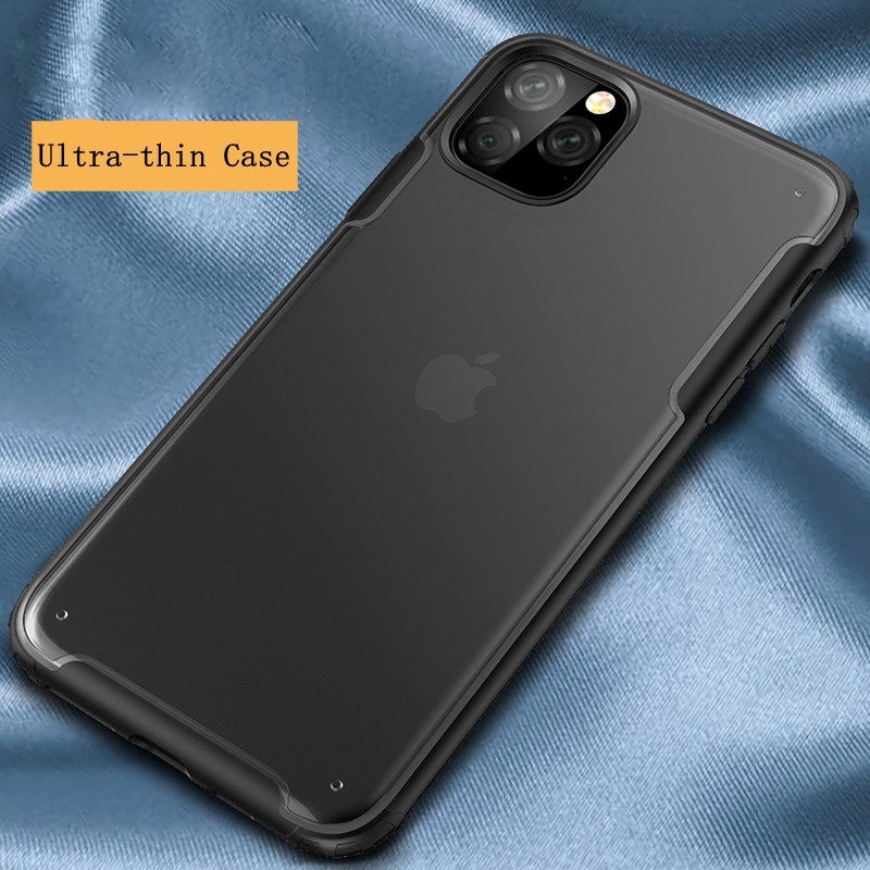 SKINMELEON Casing iPhone 11 / 11 Pro / 11 Pro Max Case Bumper Hard Cover Transparent Matt Phone Cases