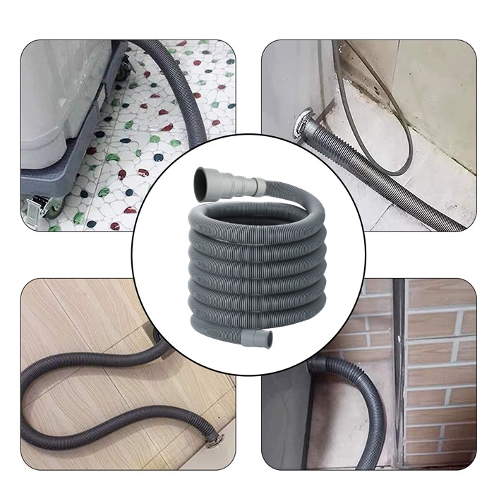 🔥Ready Stock🔥Mesin Basuh Hos Washing Machine Adjustable Size Dishwasher Drain Hose Outlet Water Pipe Flexible  2m 4m