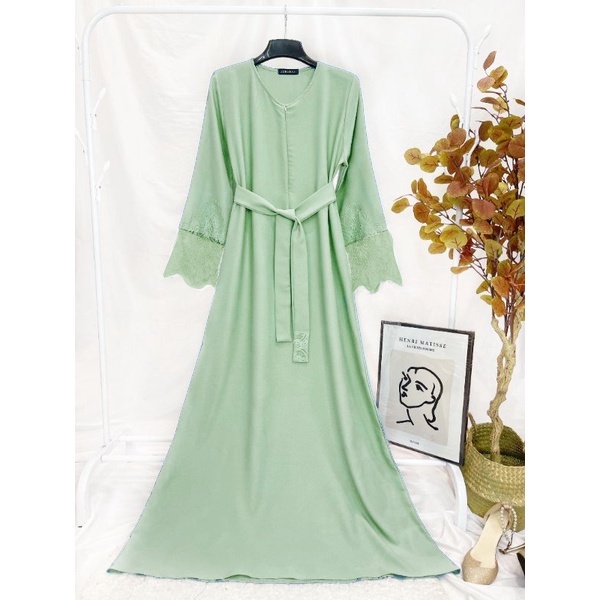 Abaya Lace Jubah Dress Muslimah Jubah Baru Sedondon Ibu Anak Baju Budak Moden Jubah Lace Dress Abaya Nursing Friendly