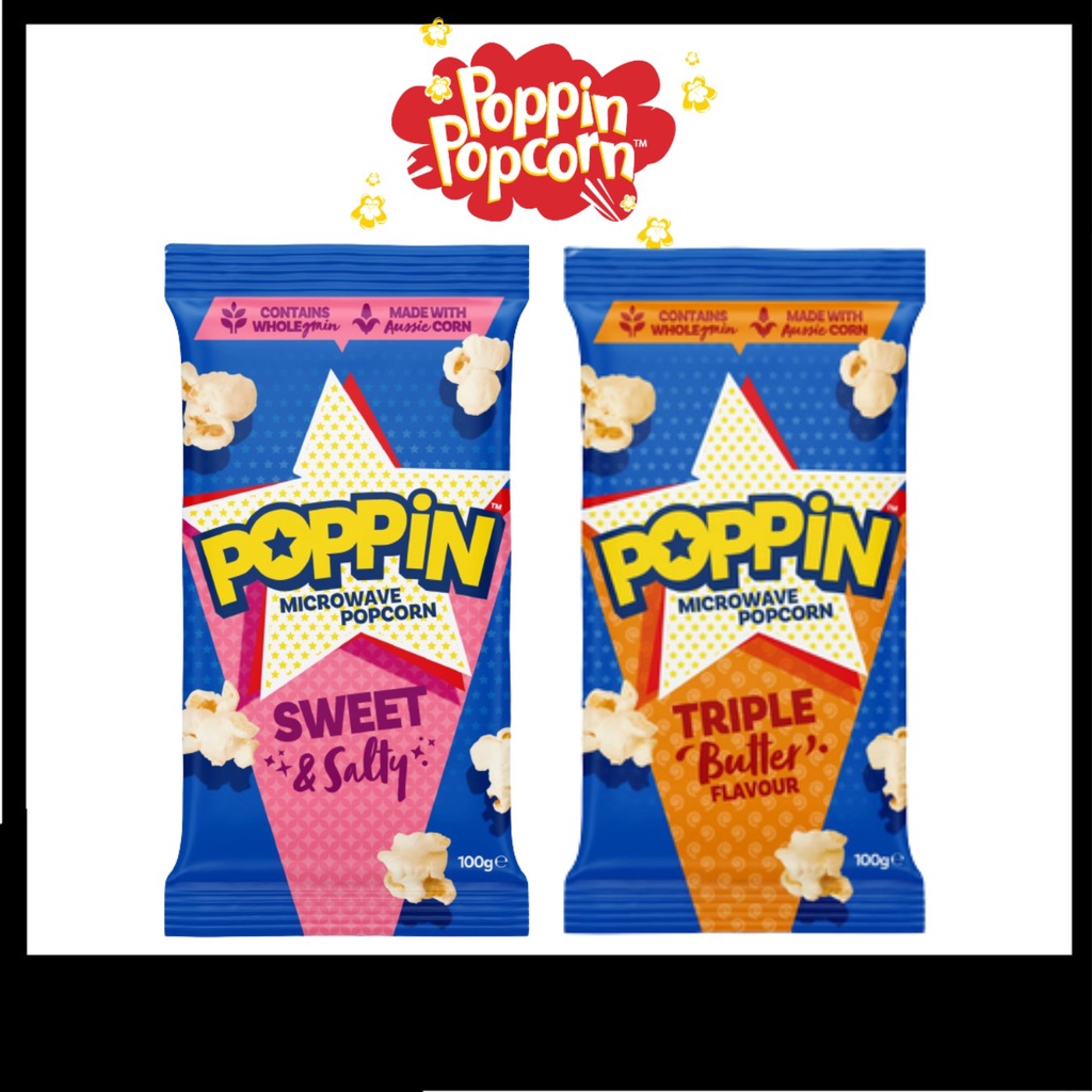 Poppin Microwave Popcorn Triple Butter / Sweet Salty 100g Shopee Malaysia