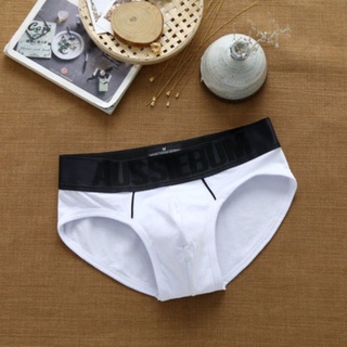 N002 aussiebum Pure Cotton Men's Underwear Letters Sweat-Absorbent Solid Color Low-Waist Youth Briefs