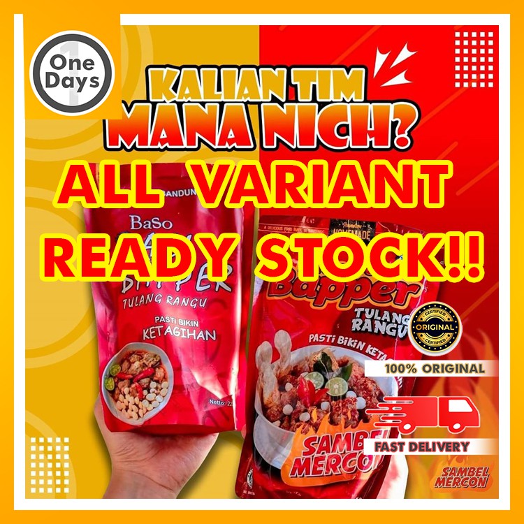 Hot Bapper Baso Aci Tulang Rangu Sambal Mercon Dan Original 220gram