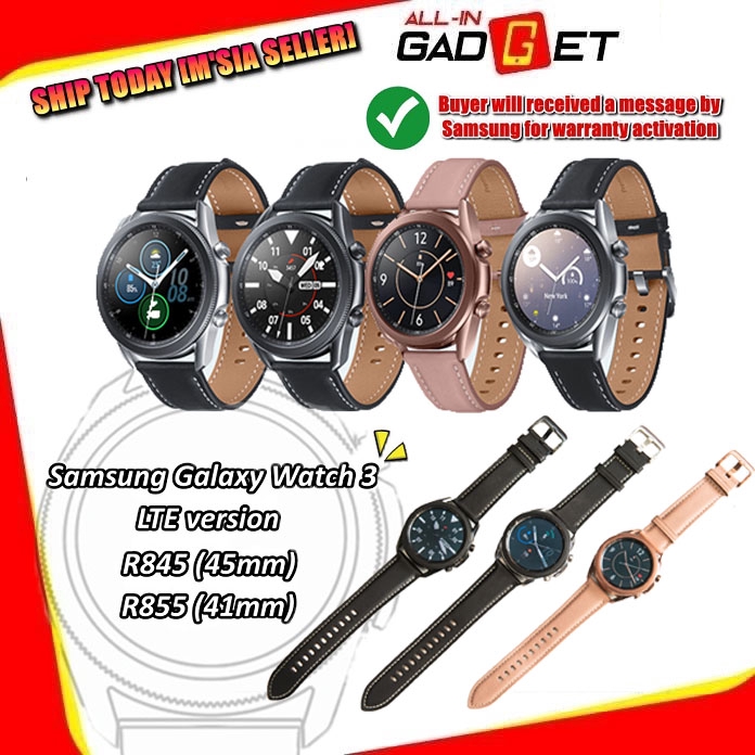 Samsung Galaxy Watch 3 R840 45mm R850 41mm Bluetooth R845 45mm R855 41mm Lte Stainless Steel Body Shopee Malaysia