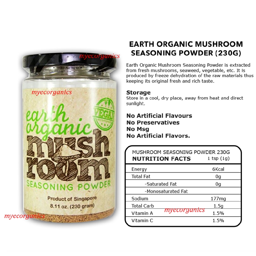 [EXP 3/2022] Earth Organic Mushroom Seasoning Powder (230G), Shopee