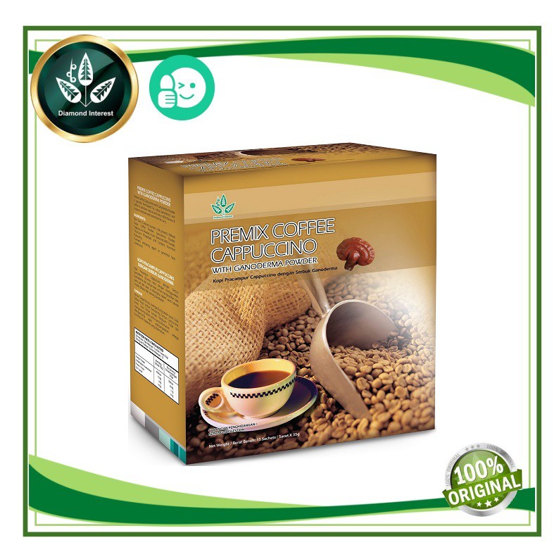 PREMIX COFFEE CAPPUCCINO WITH GANODERMA POWDER (35g X 15'S) Shopee