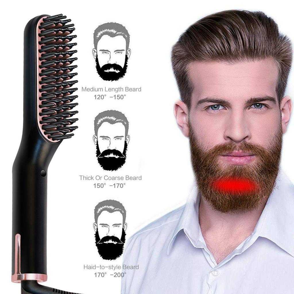 2 in1 Hair Straightener Brush Heating Beard Clip Comb Styler Electric Ionic  Straightening Brush | Shopee Malaysia