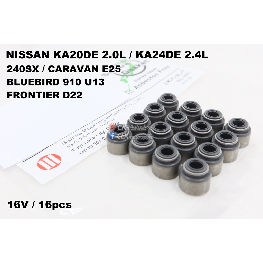 SANWA Japan Viton Valve Seal Nissan KA20DE 2.0L KA24DE 2.4L 240SX