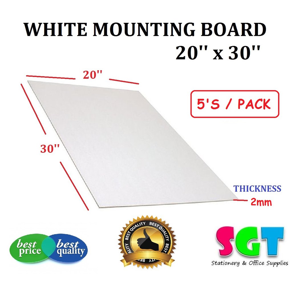 White Mounting Board 20" x 30" 5 pcs/pack Shopee Malaysia