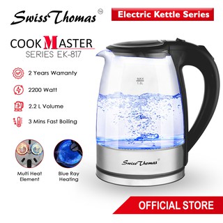 Image of SwissThomas Electric Kettle CookMaster Series - Blue Light (2200W/2.2L)