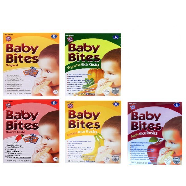 baby bites rice rusks