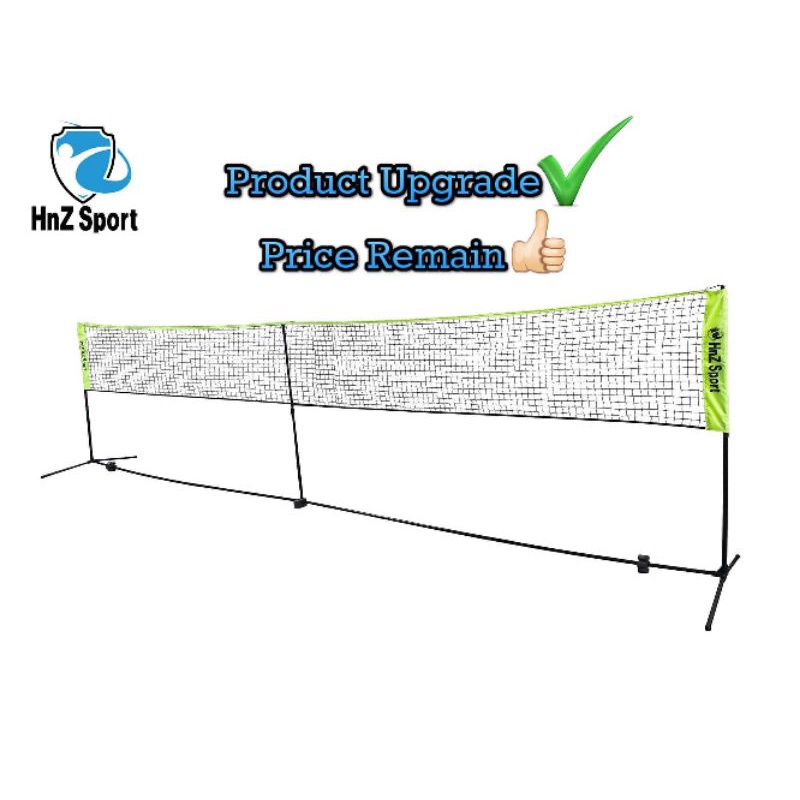 portable standard height badminton net include badminton stand court 6 meter length BMT106M hnz