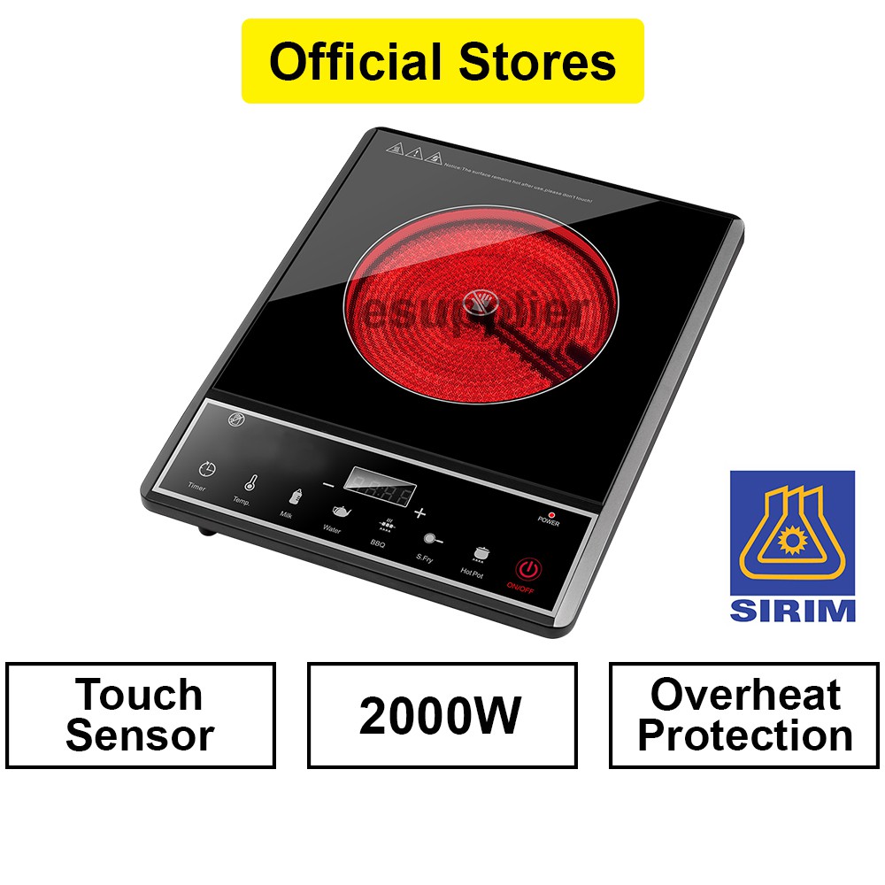 Electric Ceramic Infrared Cooker With Touch Control 2000w Sirim Certified