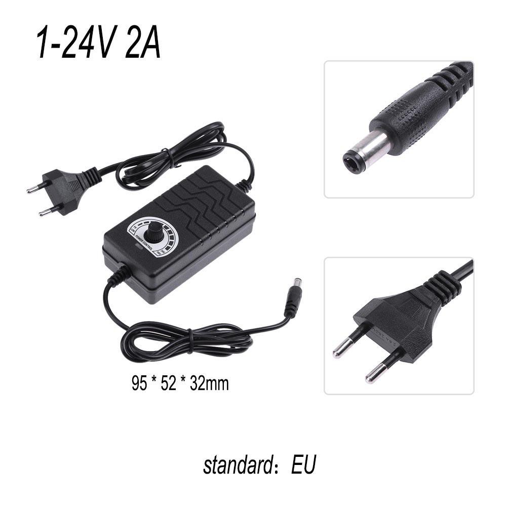 EU 1-24V 2A Adjustable AC to DC Power Supply Adapter Motor Speed Controller CAO 