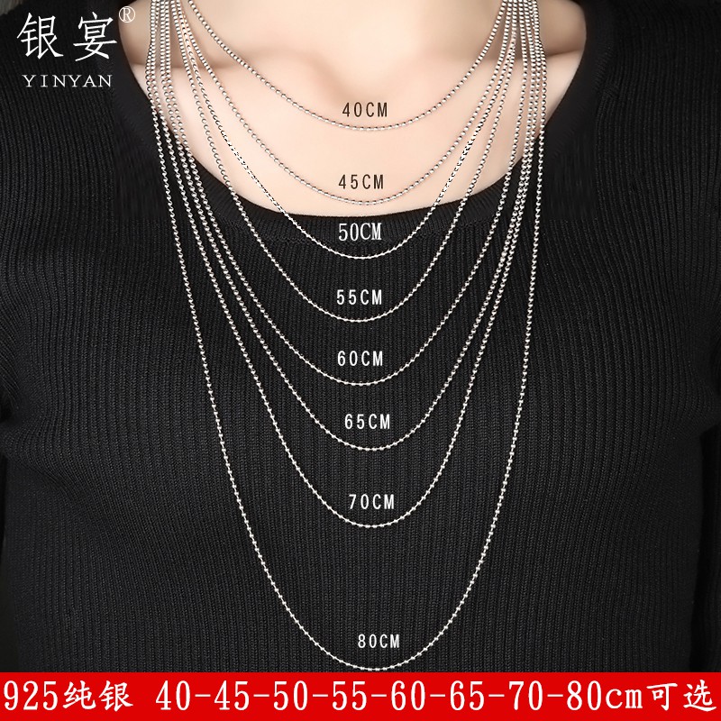 Seksyen Panjang 1mm S925 Sterling Silver Kalung Wanita Rantai Tulang Rantai Rant Shopee Malaysia