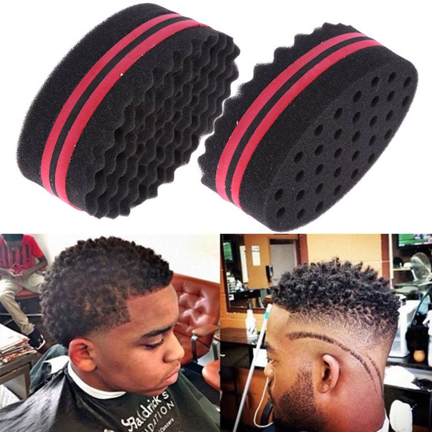 Double Sided Barber Hair Brush Sponge Dreads Locking Twists Coil