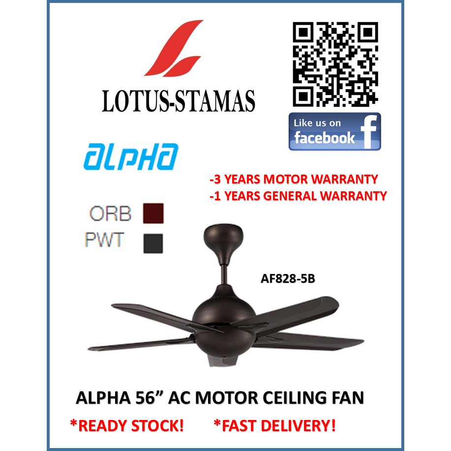 Alpha Af828 5b 56 Ac Motor Ceiling Fan Pwt Orb Colour