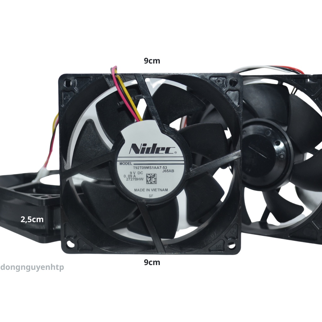 Genuine 9X9X2.5 9v 0.09A Nidec Radiator Fan (With Stamp, Long Wire As