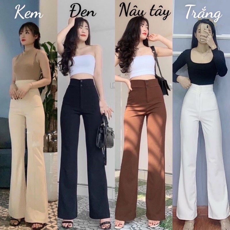 Trendy Daily Women's Flared With High Waistband Plain Vietexx Pants