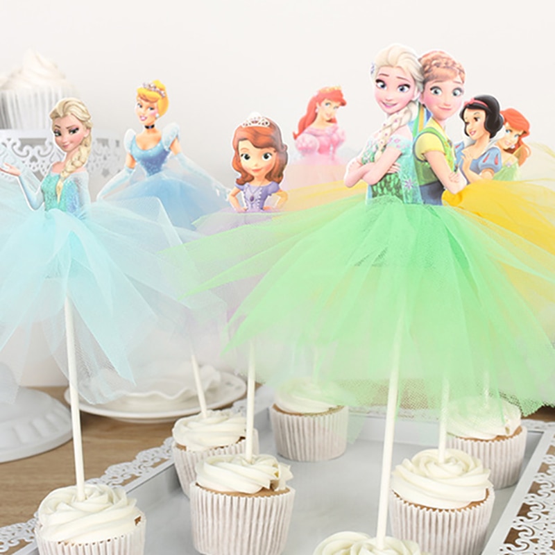 Disney Frozen Elsa And Anna Princess Cake Veil For Girls Favor Cake Toppers Birthday Cakes Party Decoration Anniversaire Fille Shopee Malaysia