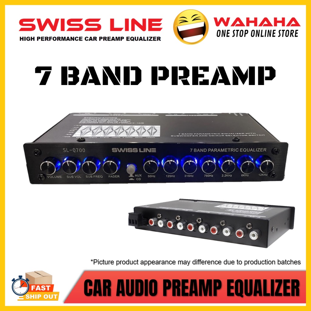 SWISS LINE SQ700 / JW 7 BAND Band Preamp Parametric Preamp Car Pre amp