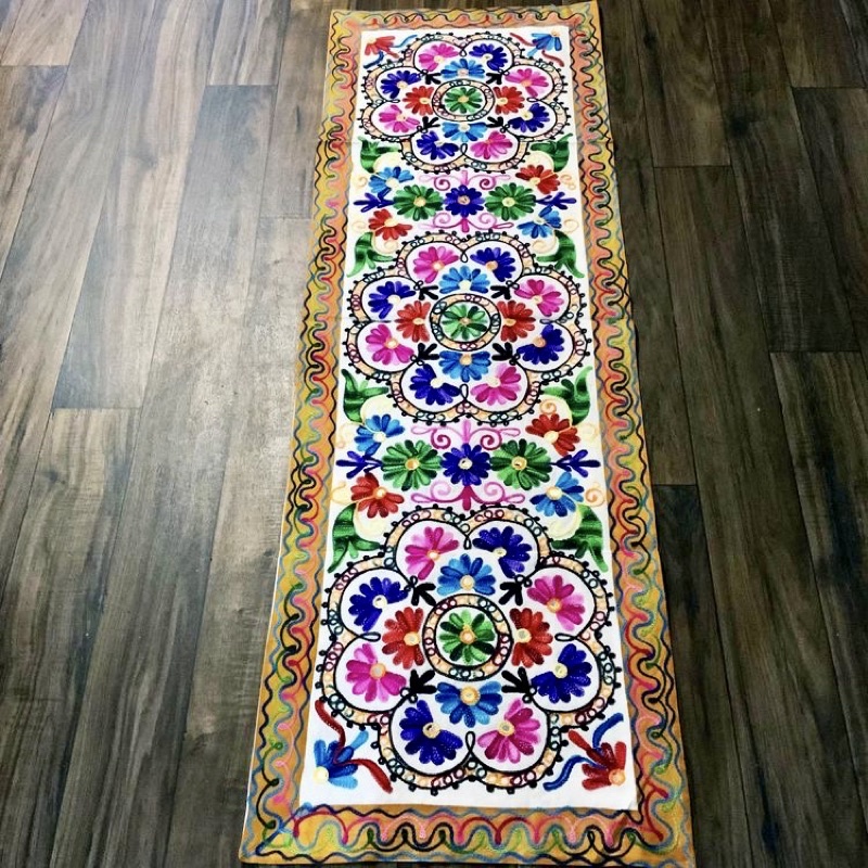 Bohemian Embroidered Cotton Table Runner Home Decoration Festive Decor Hari Raya/Deepavali/Thaipusam/Pongal.