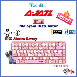 🇲🇾Warranty🇲🇾Ajazz 308i Wireless Bluetooth Keyboard Round 84 Keys [FREE BATTERY]