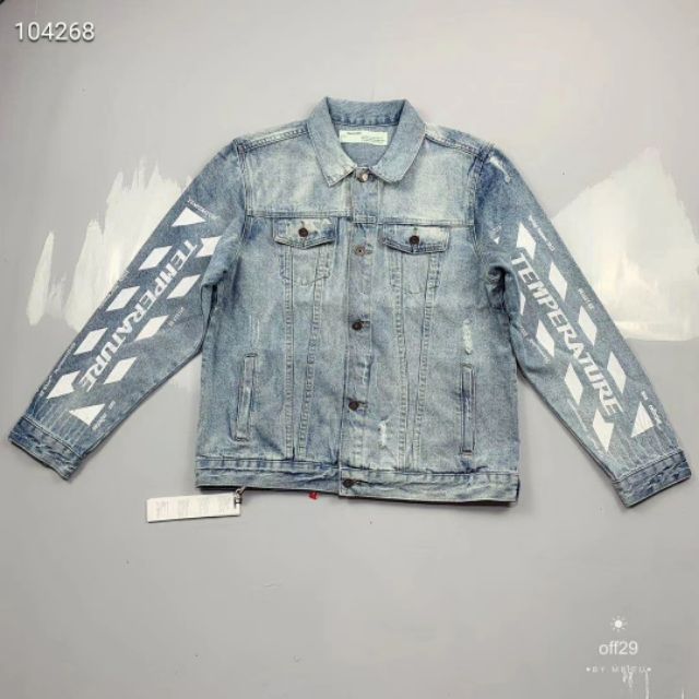 off white temperature denim shirt