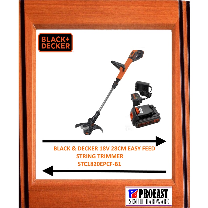 BLACK & DECKER 18V 28cm Cordless Easy Feed String Trimmer With City