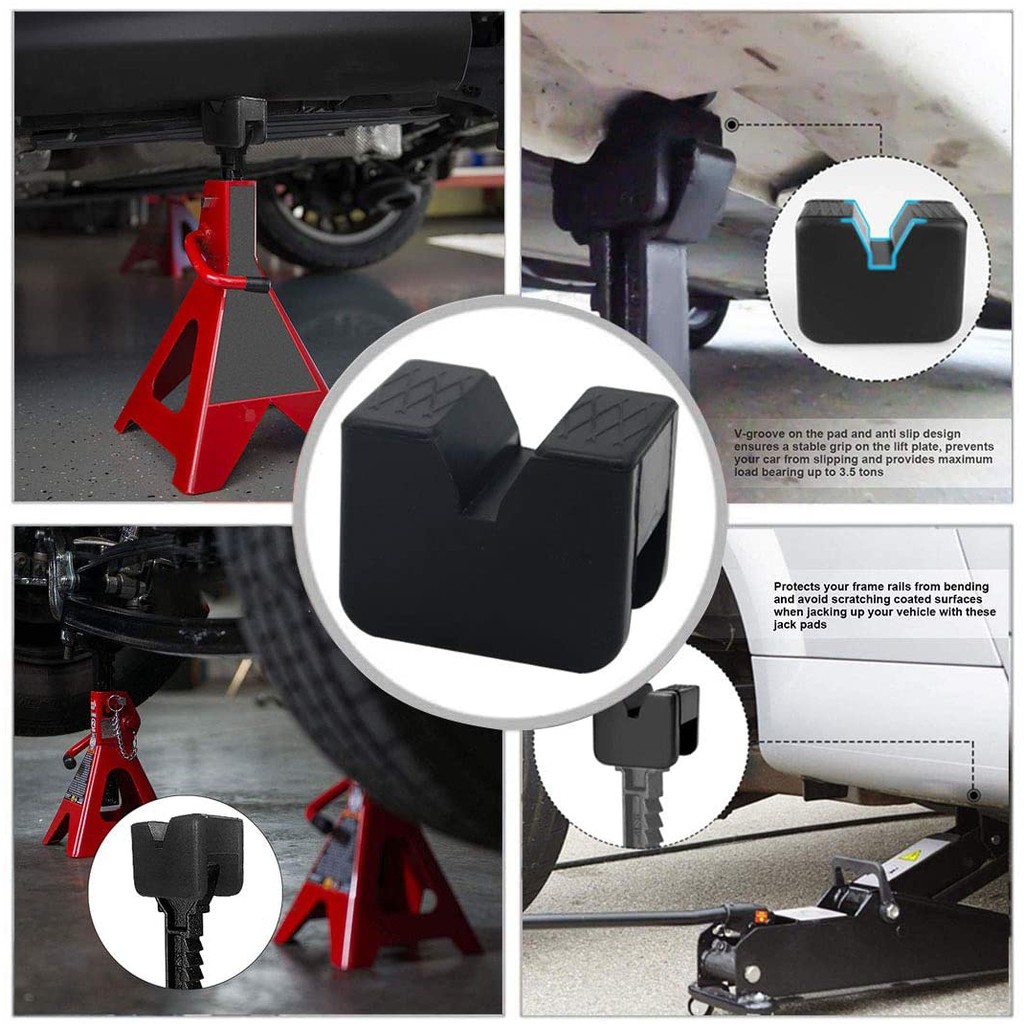 2 Pack Partol Jack Pad Adapter Universal for BMW & Mini Square Polyurethane Jack Pad Frame Rail Protector for Jack Stand Jack Block Black 