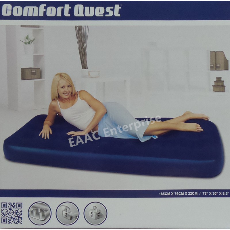 Bestway Comfort Quest Inflatable Single Camping Flocked Air Bed