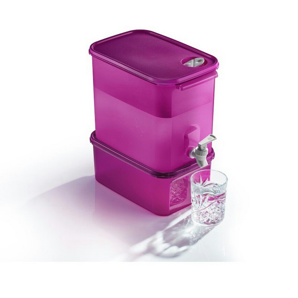 Tupperware Rectangular Water Dispenser (1) 8.7L + MM Rect II (1) 4.3L