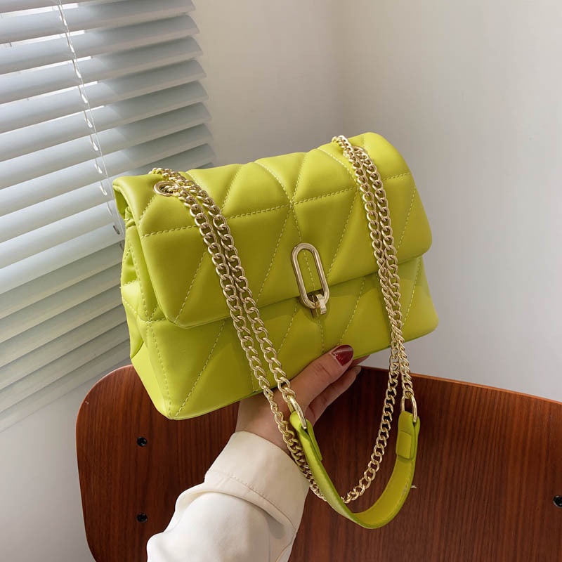 Kiwi Green Summer PU Leather Flap Crossbody Bags For Women Luxury Solid ...