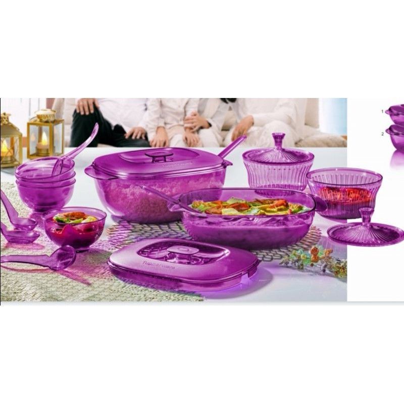 Tupperware Purple Royale crystalline server set + FREE GIFT