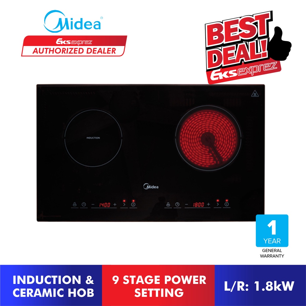 Midea BuiltIn Induction & Ceramic Hob (1800W) MCIHD361 With Dual