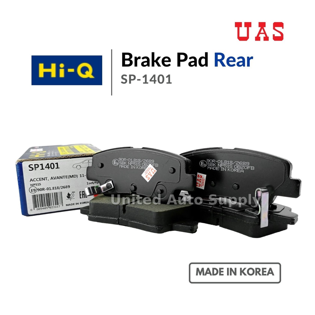 Hi-Q SANGSIN Brake Pad REAR for HYUNDAI Elantra MD KIA Cerato K3 KX Rio ...