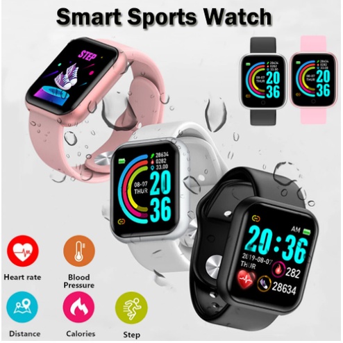 Y68 Smart Watch Bluetooth IP67 Waterproof Y68 Fitness Tracker Jam Tangan Heart Rate Monitor Sport Watch Smart Band