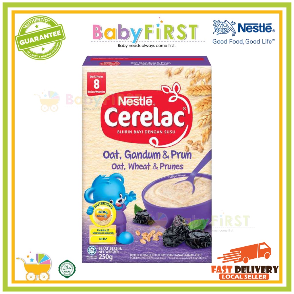 Nestle Cerelac Infant Cereals With Milk Oats + Wheat + Prunes (250g ...