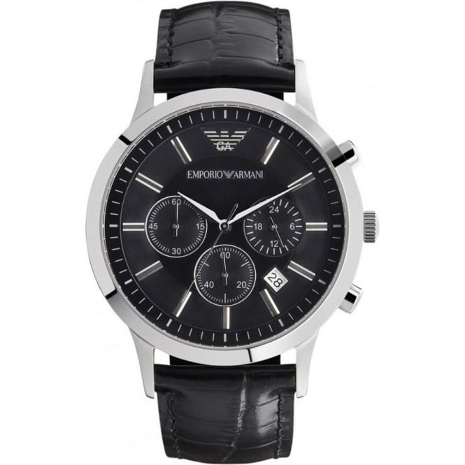 Original & 2Years Warranty] Emporio Armani Classic Chronograph Black Dial  Leather Original Men Watch Jam Tangan AR2447 | Shopee Malaysia