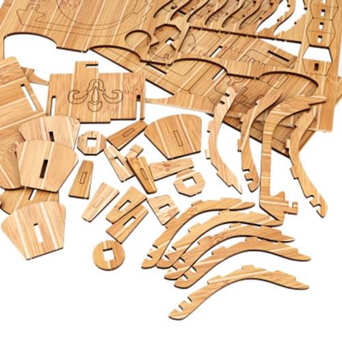 WOODCRAFT ASSEMBLY KIT 3D JIGSAW PUZZLE PHONOGRAPH (CARBIDE BAMBOO