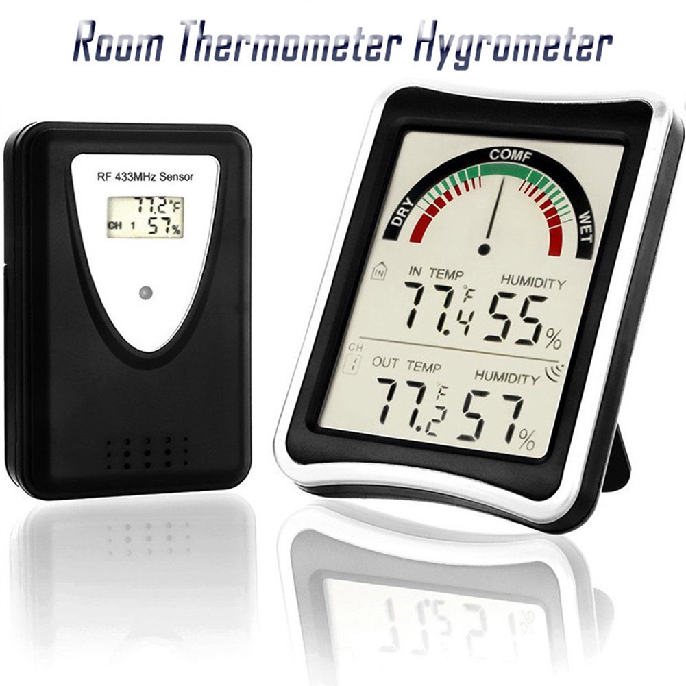 Temperature Humidity Room Thermometer Max Min Wireless Digital Indoor Outdoor Hygrometer Hygrothermograph Transmitter