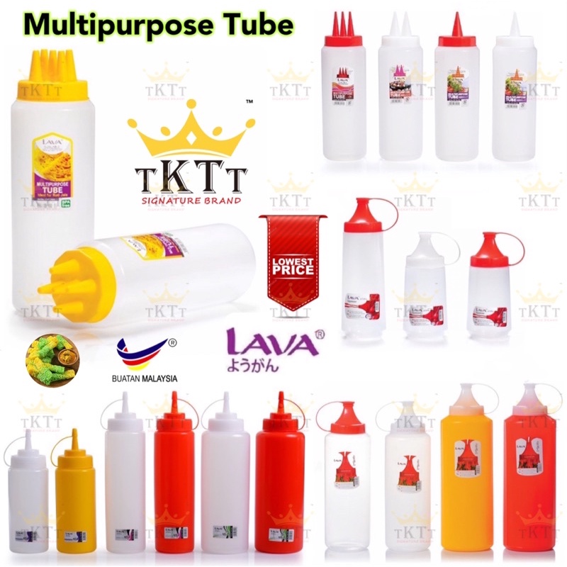 TKTT Lava Multipurpose Ketchup Tube Plastic Squeezer Sauce Bottle Takoyaki Sauce JalaMould Botol Sos Roti Jala Serbaguna