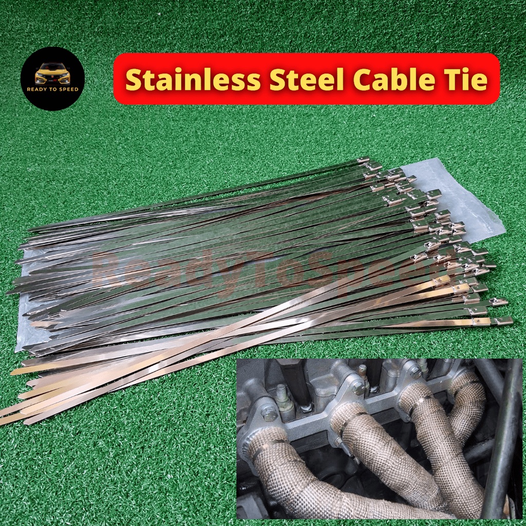 Stainless Steel Cable Tie Exhaust Wrap Locking Tie 4 Pcs COOL IT
