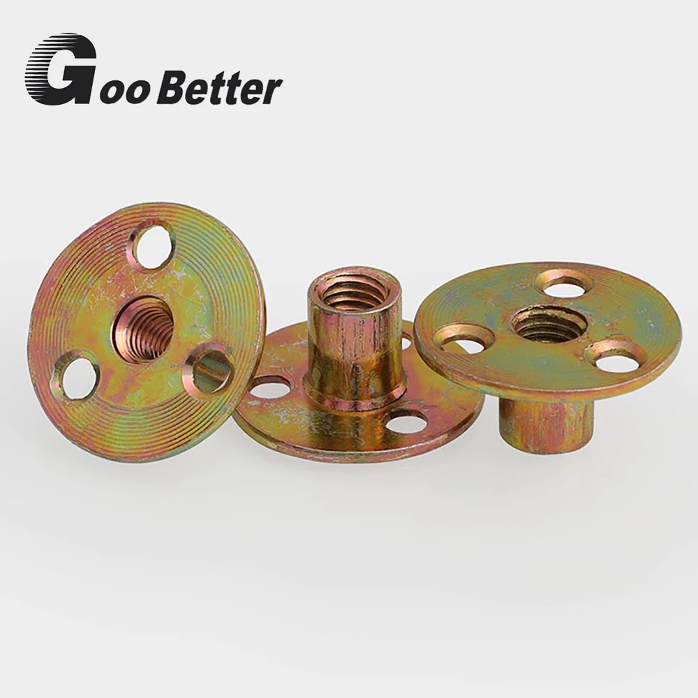 2Pcs M8 M10 Tnut Tee Nut Connectors Three Holes Locking Flange Nut