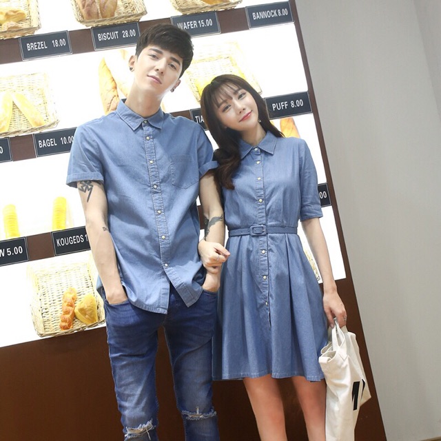 couple denim shirts