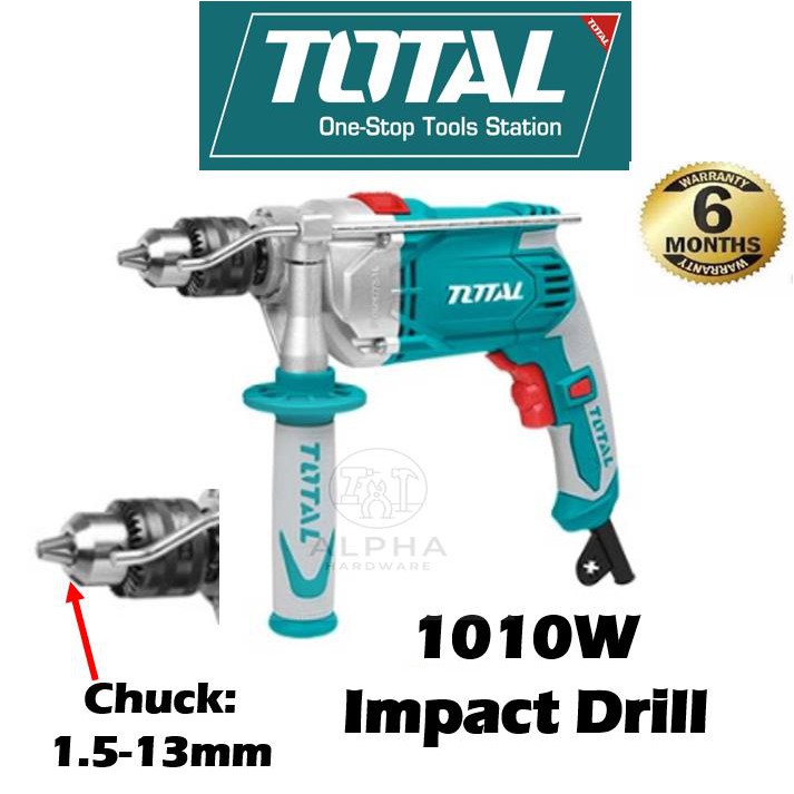 TOTAL IMPACT DRILL 13mm 1010W TG111136 TEBUK DINDING & BESI | Shopee ...