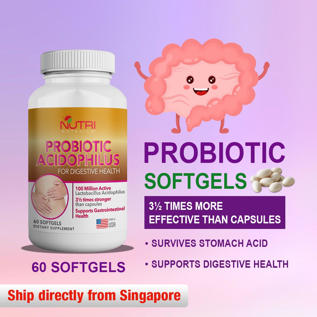 Nutri Botanics Probiotics Acidophilus - 60 Softgel - Probiotic ...